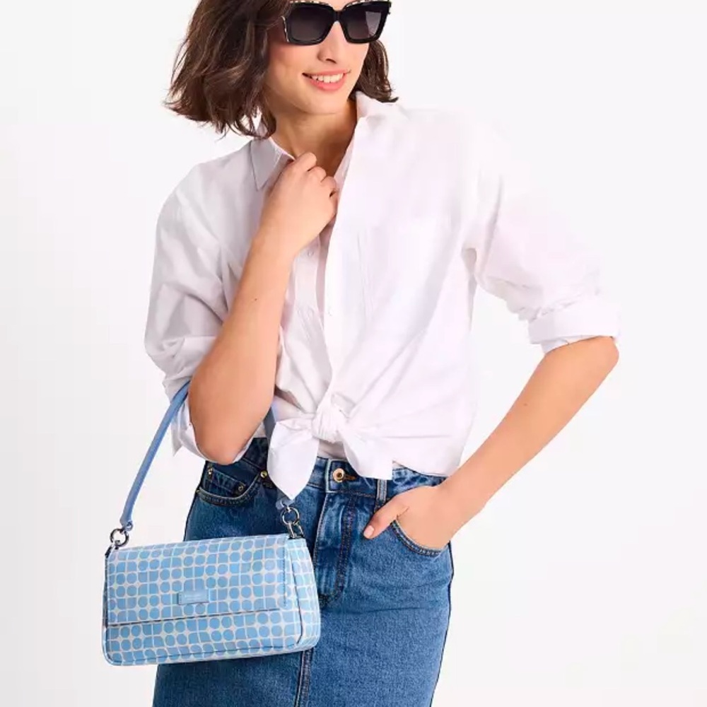 Kate Spade Noel Jacquard Convertible Crossbody Canvas XBody 
Astral Blue 
NWT - Picture 2 of 16